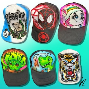 Custom Airbrush Trucker Hat - Cartoons | Anime | Game Characters | Logos | Illustrations