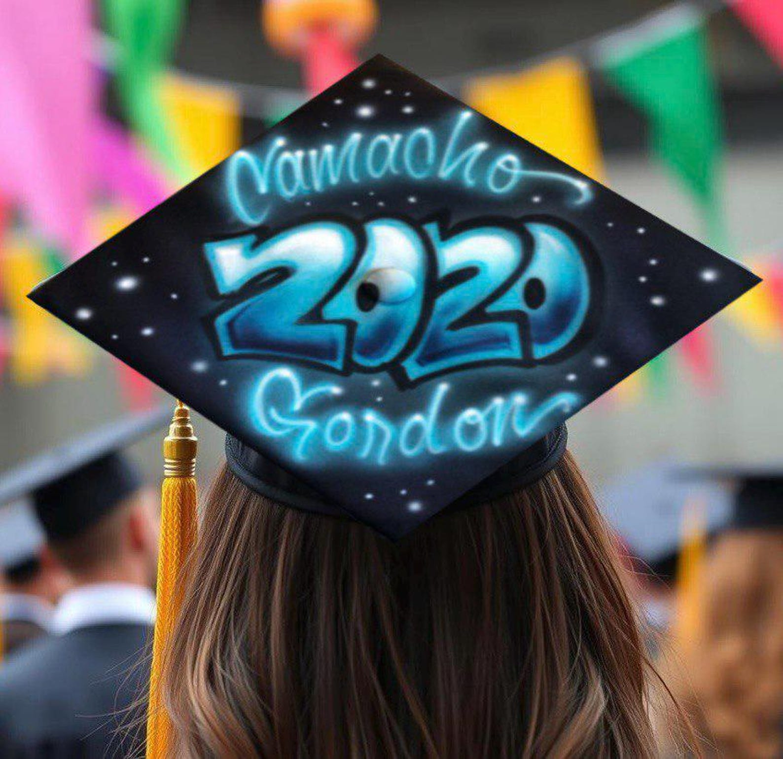 Custom Airbrush Graduation Cap Topper - Names | Cartoons | Anime | Game ...