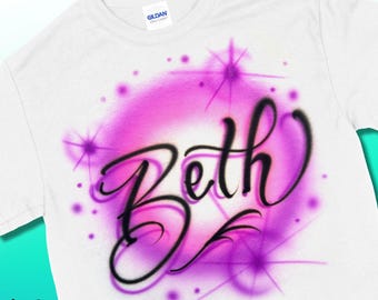 Name Design (B) - Custom Airbrush T-shirt | Sweatshirt