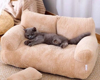 Cat Bed/Cat Sofa/Fluffy Pet Bed/Warm Cat Bed/Kitten Bed/Cat House/Couch Cat Bed/Cat Cave/Cat Nest