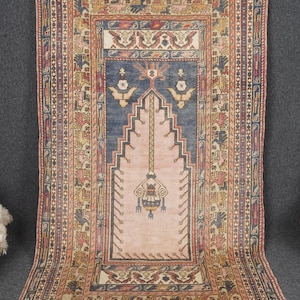 4x7 Turkish Rug, Oushak Rug, Turkish Vintage Rug, 4x7 Rug, Vintage Rug, Anatolian Rug 4x7, Wool Rug 4x7, Handmade Rug, Soft Rug 4x7, Rug 4x7