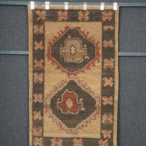 Rug 3 x 5, Turkish Rug, Orange Brown Rug, Vintage rug, Oushak Rug, Floor Rug, Antique Rug, Handmade rug, Kitchen 3x5 Rug, Rectangle 3x5 Rug