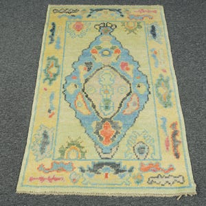 Rug 2 x 4, Neutral Rug, Faded Rug, Handmade Rug, Turkish Rug, Vintage Rug, Small Rug 2x4, Anatolian Rug, Wool Rug 2x4, Muted Colors Rug