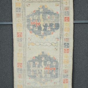 Rug 3x5, Turkish Rug 3x5, Wool Turkish Rug 3x5, Handmade 3x5 Rug, Anatolian Rug, Gray Oushak Rug, Turkey Rug, 3x5&#39;5 Ft Rugs, Home Decor Rug
