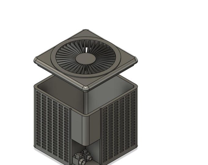 1/10th scale air conditioner w/ working fan and disconnect switch housing.