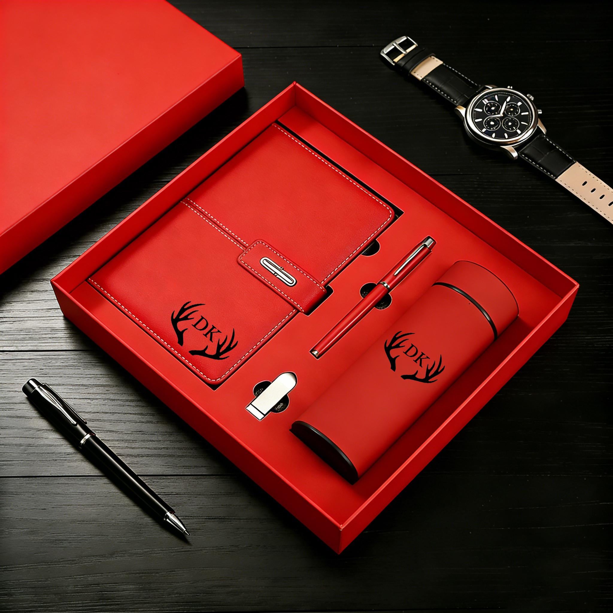 Customized Leather Notebook Set, Custom Carved Notebook With Pen, Year ...
