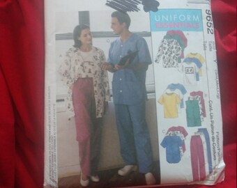 Misses mens unisex stretch knit uniform scrubs size Y SM-MED-LG McCall's 9652 sewing pattern uncut
