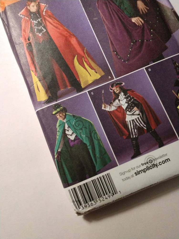 Mens cosplay costumes Simplicity 2499 sewing pattern size AA Etsy
