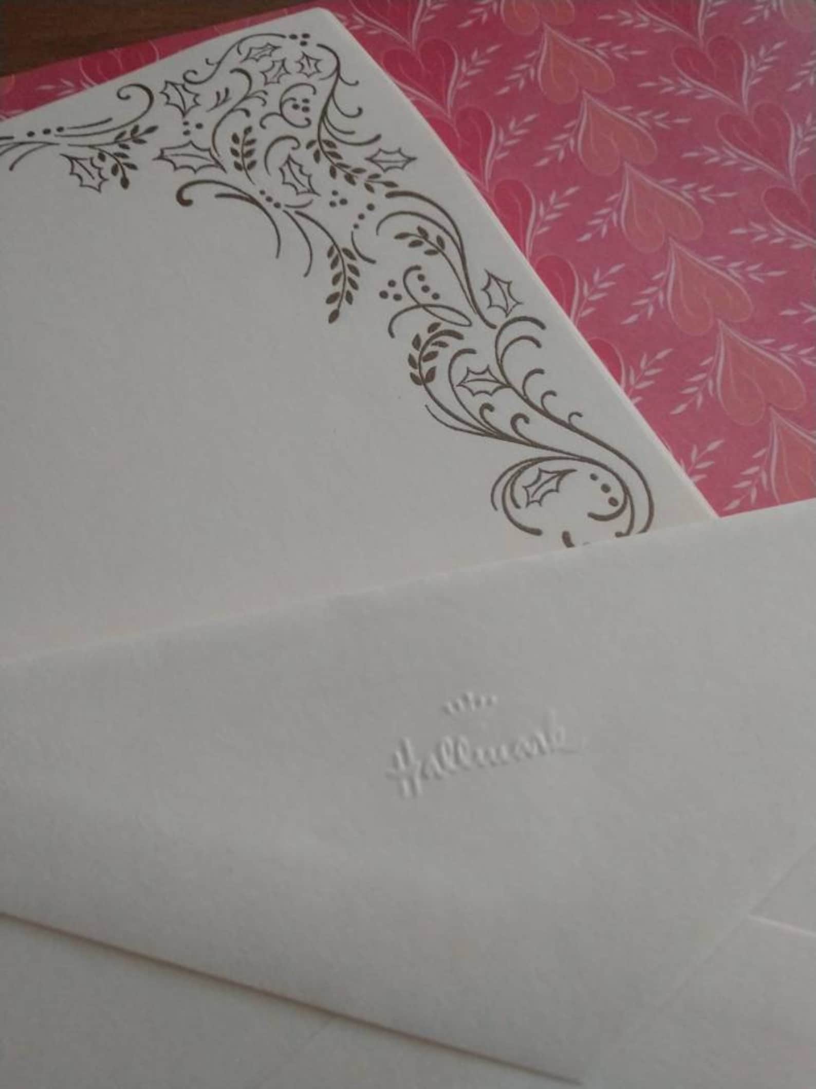 Embossed Border Vintage Hallmark Stationery Ivory Color Etsy