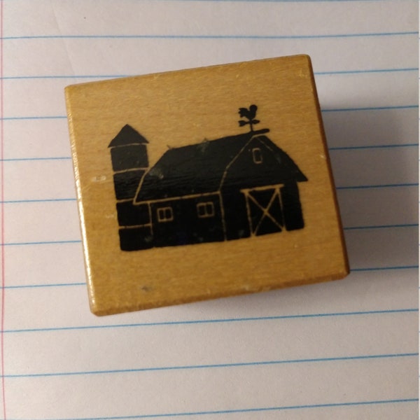 Barn Rubber Stamp Etsy