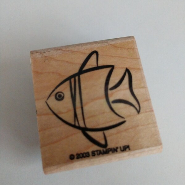 Fish Rubber Stamp Etsy