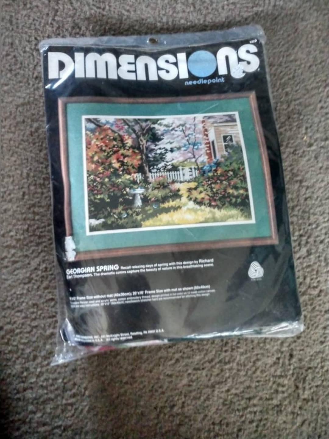 Garden Picket Fence Birdbath Needlepoint Kit 1980s New Old - Etsy