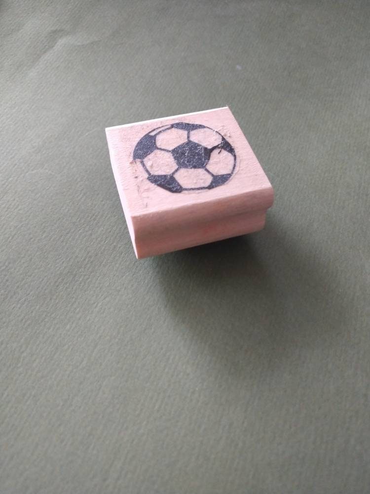 Soccer ball rubber stamp sports stamping Etsy