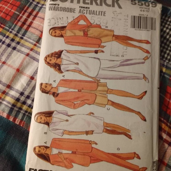Patron Couture Butterick 5378 - Taille 6 à 12 (Pantalon, Short, Veste) - Neuf, Non Découpé