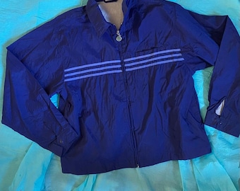 80s/90s Vintage Adidas Blue and Purple Stripe Windbreaker