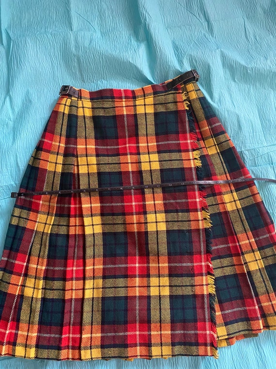 60s Scottish Tartan Midi Skirt - image 6