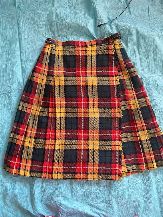 60s Scottish Tartan Midi Skirt