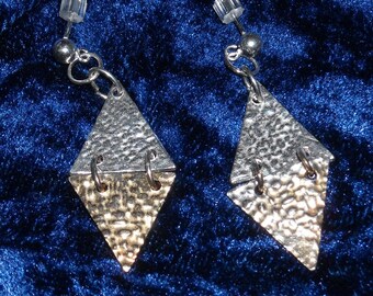 Silver and Gold Triangle Earrings