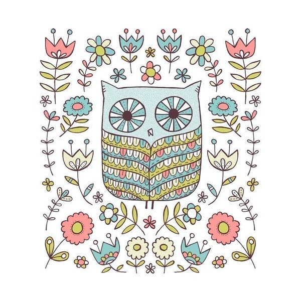 Owl-limited edition screen print 12 x 12