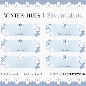 Winter hues stream alerts | stream alerts | twitch alerts | winter overlay | twitch overlay | cute | twitch overlays | winter | aesthetic