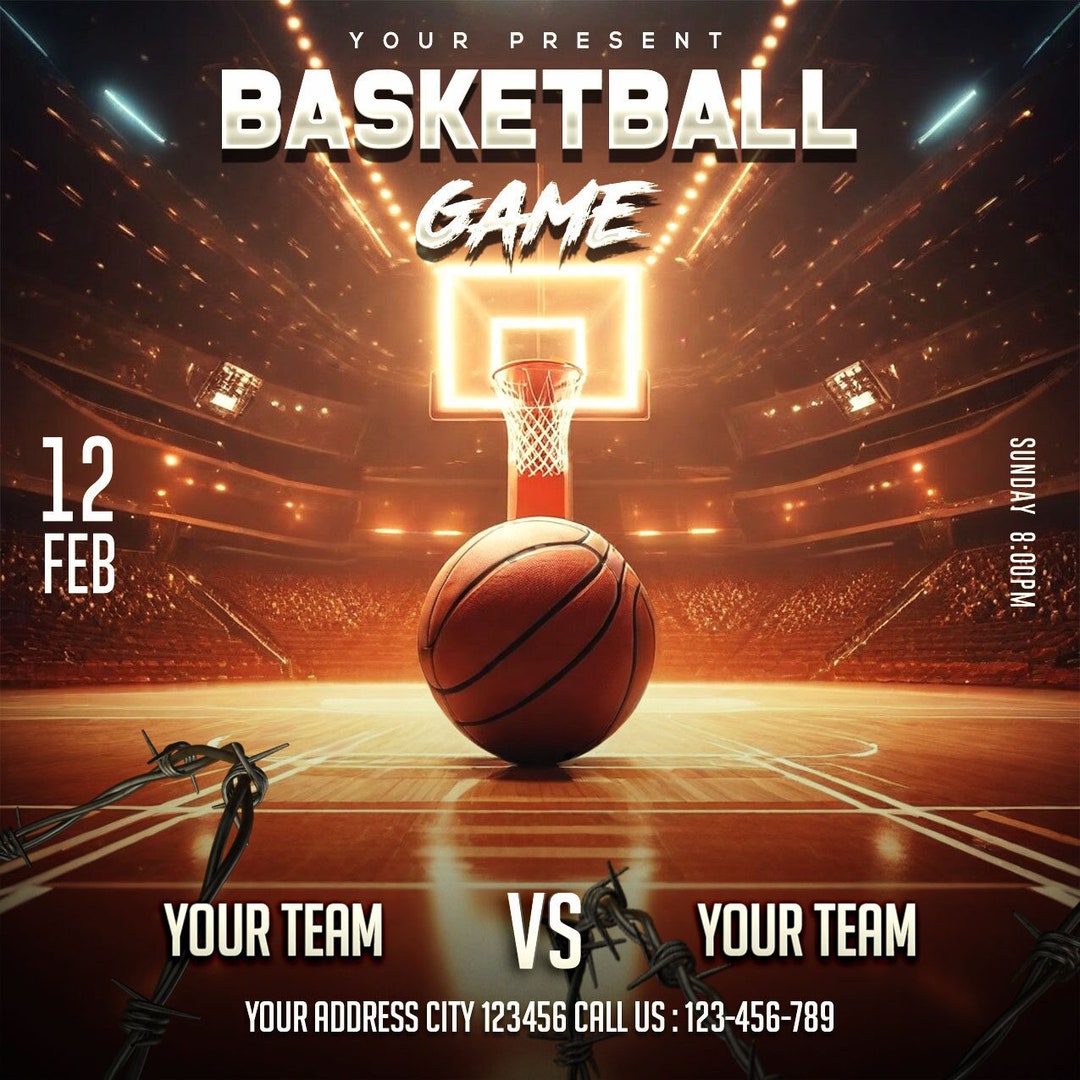 Tournament Matchup Template, Basketball Face off Background, VS Screen ...