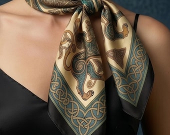 Celtic Knot Silk Scarf | Silk Scarves for Women | Luxury Birthday Gift