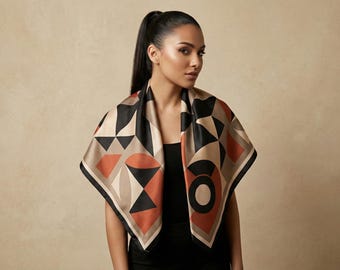 Bauhaus Silk Shawl | Geometric Scarf, Made to Order