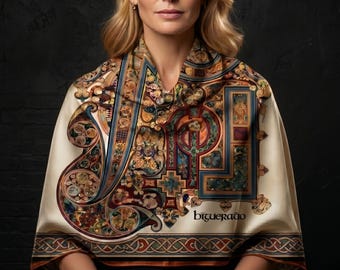 Irish Silk Scarf | Large Silk Square | Luxury Celtic Gift for Women