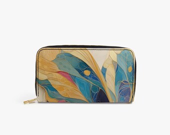 Butterfly Leather Wallet | Art Nouveau Leather Purse | Christmas Gift for Woman
