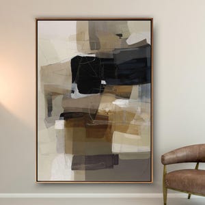 Huge Neutral Canvas Wall Art | Floating Frame Canvas Prints | Big Canvas Wall art | Canvas in Floating Frame | Custom Abstract Art Prints |
