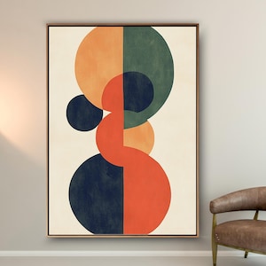 Large Framed Canvas Art | Bauhaus Style Canvas | Floating Frame Canvas Prints | Canvas in Floating Frame | Custom Abstract Art Prints |