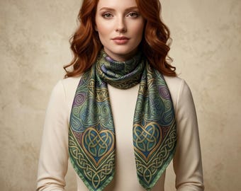 Scottish Silk Scarf | Celtic Silk Square | Luxury Gift for Women