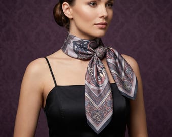 Irish Silk Square Scarf | Celtic Birthday Gift | Personalized Silk for Women