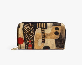 Abstract Art Leather Wallet | Vegan Leather | Unique Purse for Woman