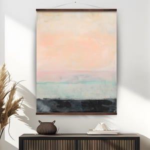 Decoración de pared minimalista / Arte pastel / Decoración de pared rosa / Arte de pared con marco de madera / Impresión de póster rosa / Impresión giclée