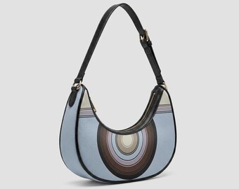 Blue Faux Leather Purse | Retro Style Soft Vegan Leather Bag