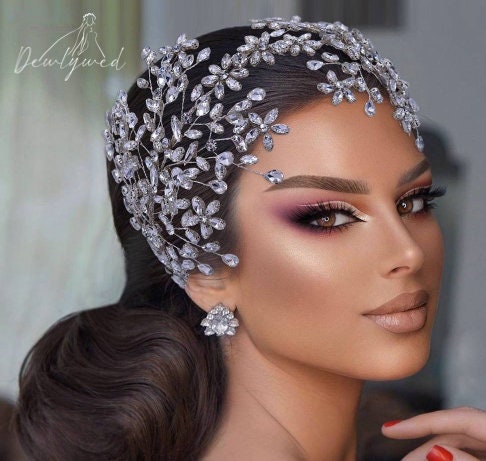 Wow! Statement Swarovski bridal headpiece- Anastasia? Anastasia Full Bridal Crown – Opulent Swarovski Statement  main image 4