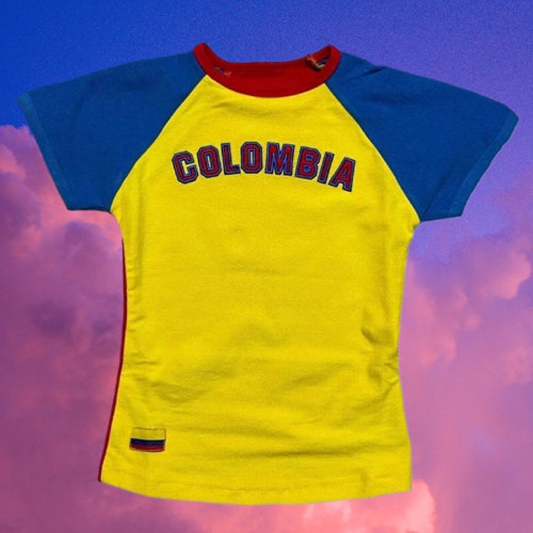 T-shirt en jersey Colombie an 2000 - t-shirt bébé football, esthétique an 2000, t-shirt bébé Colombie, chemise Colombie, chemise Colombie, maillot Colombie vintage