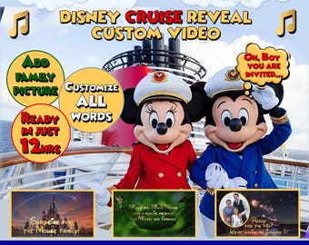 CRUISE EDITION*** Personalized DisneyCruise Trip Reveal Video - Captain Mickey & Minnie Message for Kids - Trip Announcement