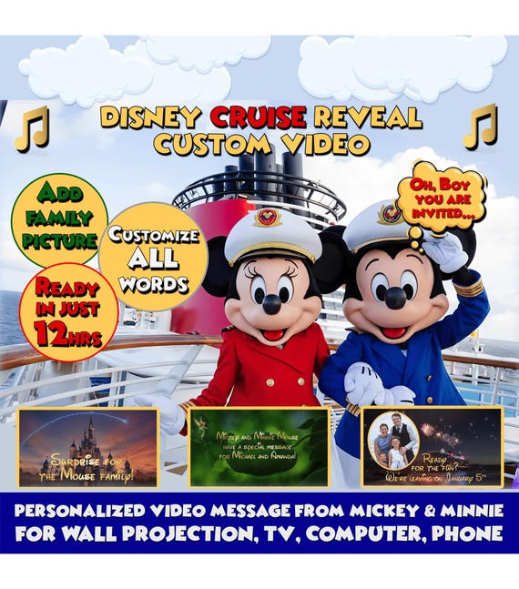 CRUISE EDITION*** Personalized DisneyCruise Trip Reveal Video - Captain Mickey & Minnie Message for Kids - Trip Announcement