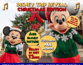 EDICIÓN NAVIDEÑA*** Video de presentación de viaje navideño personalizado en cualquier parque - Mensaje de Mickey y Minnie para niños a Magic - Anuncio de viaje