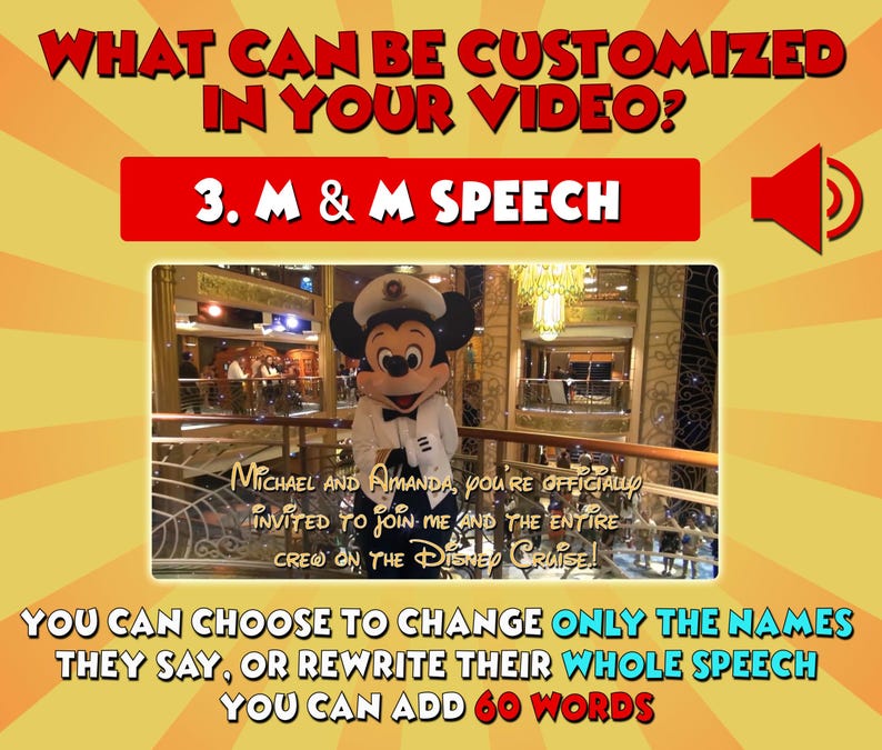 EDICIÓN CRUCERO*** Vídeo personalizado de revelación del viaje en crucero Disney - Mensaje del Capitán Mickey y Minnie para niños - Anuncio del viaje imagen 6