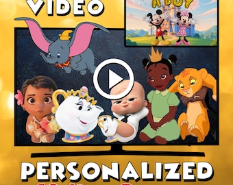 Vídeo personalizado de revelación de género, caricatura mágica, revelación de "Es un niño", anuncio de película de revelación de género