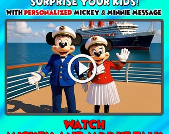 Video de presentación del viaje a DISNEYCRUISE: Mickey y Minnie hablan, anuncio del viaje y mensaje personalizado de Mouse.