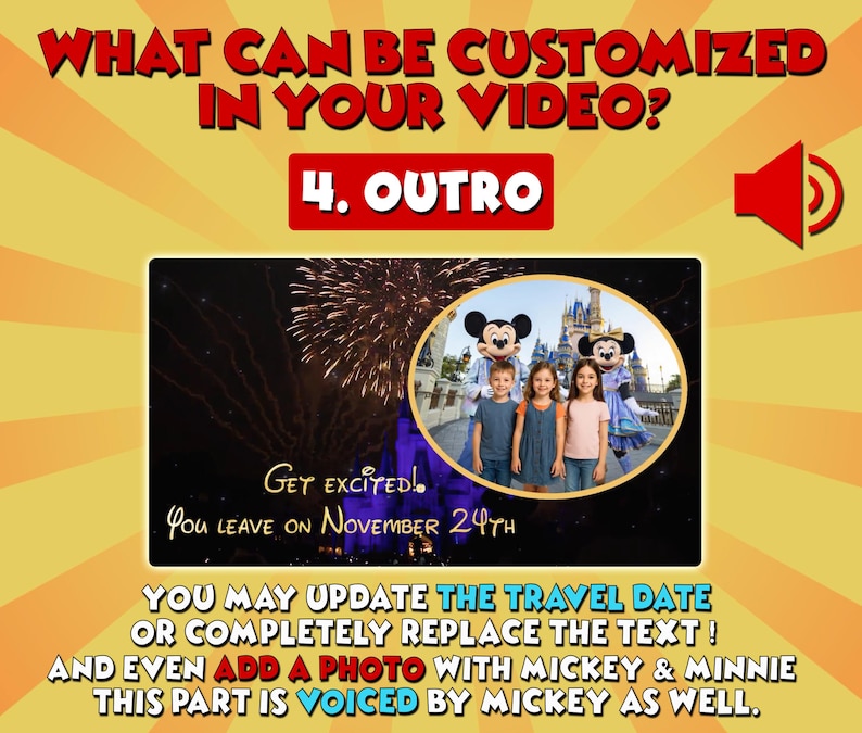 DISNEYWORLD*** LAND Ca*** LAND Paris*** Personalized DisneyWorld Trip Reveal Video - Mickey & Minnie Message for Kids image 7