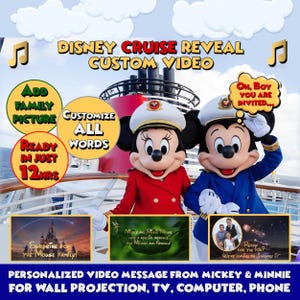CRUISE EDITION*** Personalized DisneyCruise Trip Reveal Video - Captain Mickey & Minnie Message for Kids - Trip Announcement