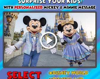 DisneyWorld, DisneyLand, DisneyLand Paris - Trip Reveal Video - Mickey & Minnie Surprise Message - Vacation Announcement