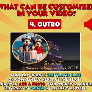 EDICIÓN CRUCERO*** Vídeo personalizado de revelación del viaje en crucero Disney - Mensaje del Capitán Mickey y Minnie para niños - Anuncio del viaje imagen 7