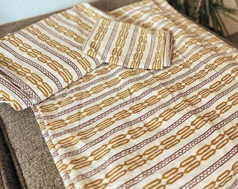 Vintage 70s Southwestern Sheet Set - Flat, Fitted, Pillowcase - Full Size