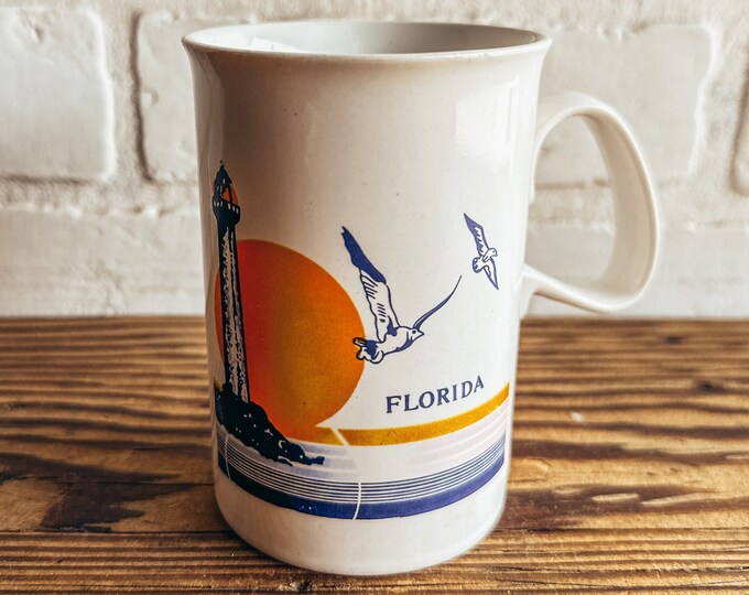 Vintage Florida Seagull Lighthouse Sun Mug